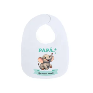 babero personalizado elefante verde agua