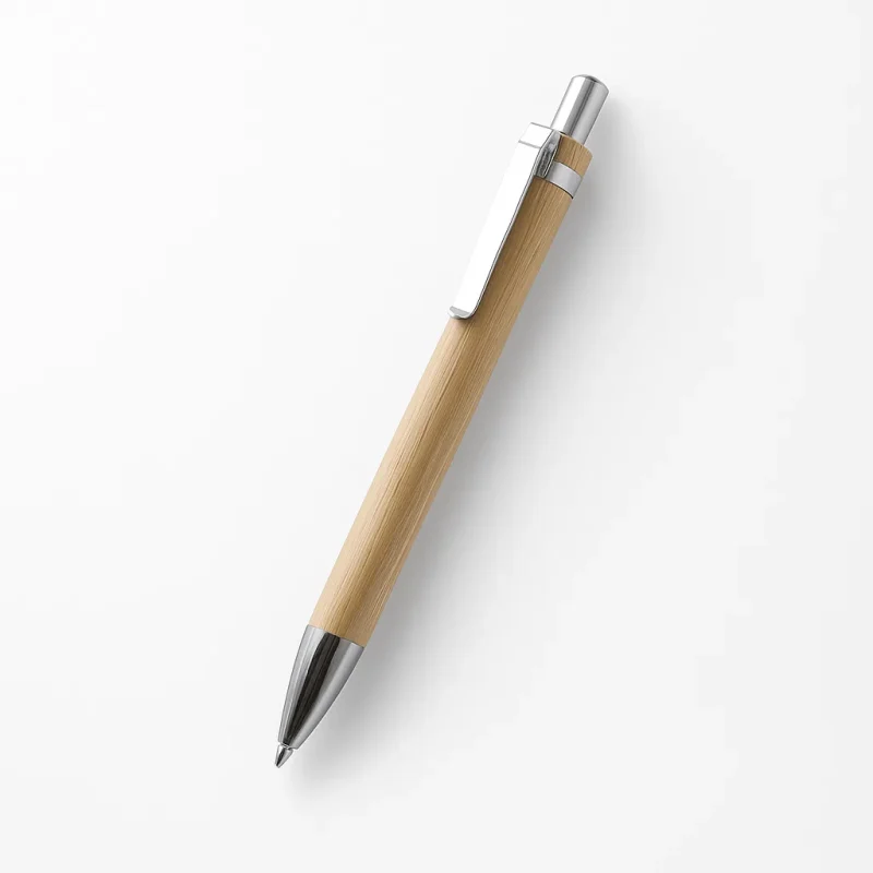 boligrafo madera bambu personalizado punta metalica