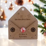 sobre madera papa noel