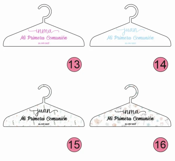 perchas personalizadas comunion cuatro