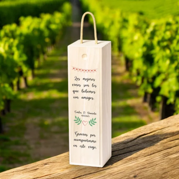 caja vino personalizada boda