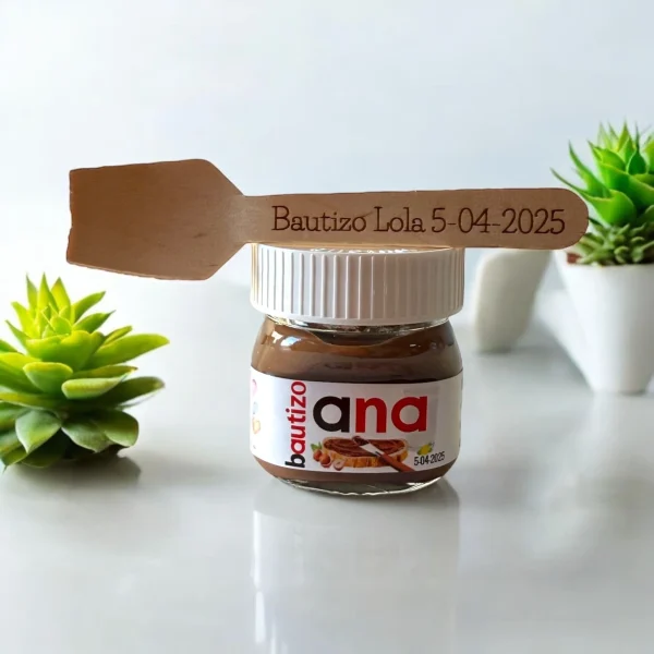mini nutella personalizada con cuchara madera