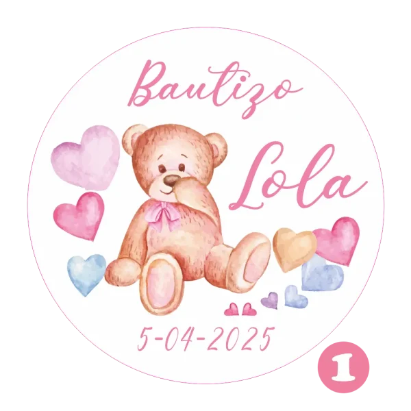 pegatina redonda bautizo mod 1