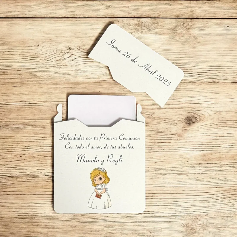 caja tarjeta regalo personalizada comunion