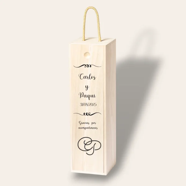 caja vino madera personalizada texto