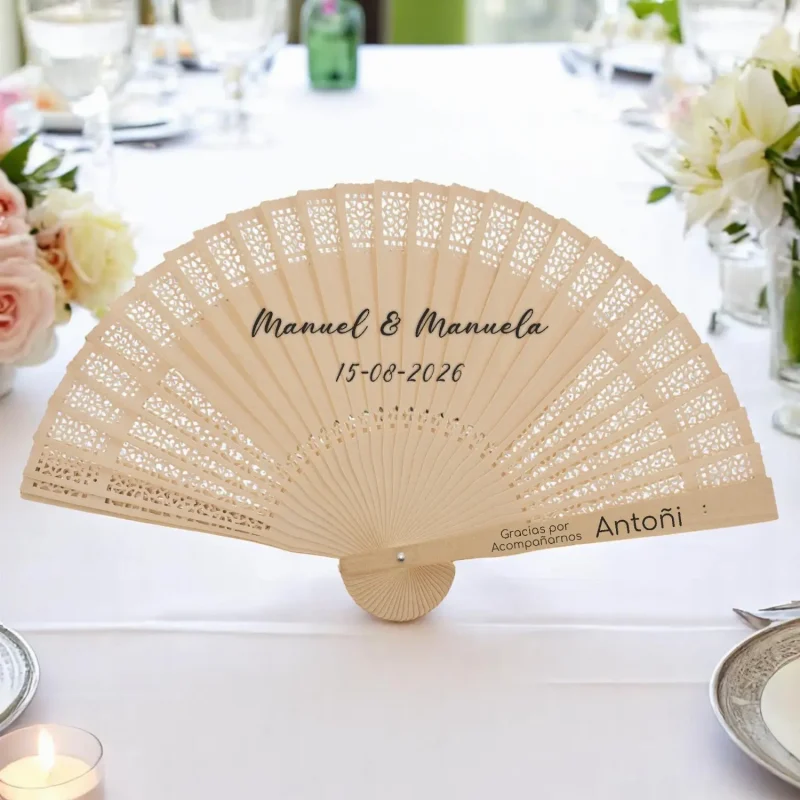 abanicos personalizados boda grabado