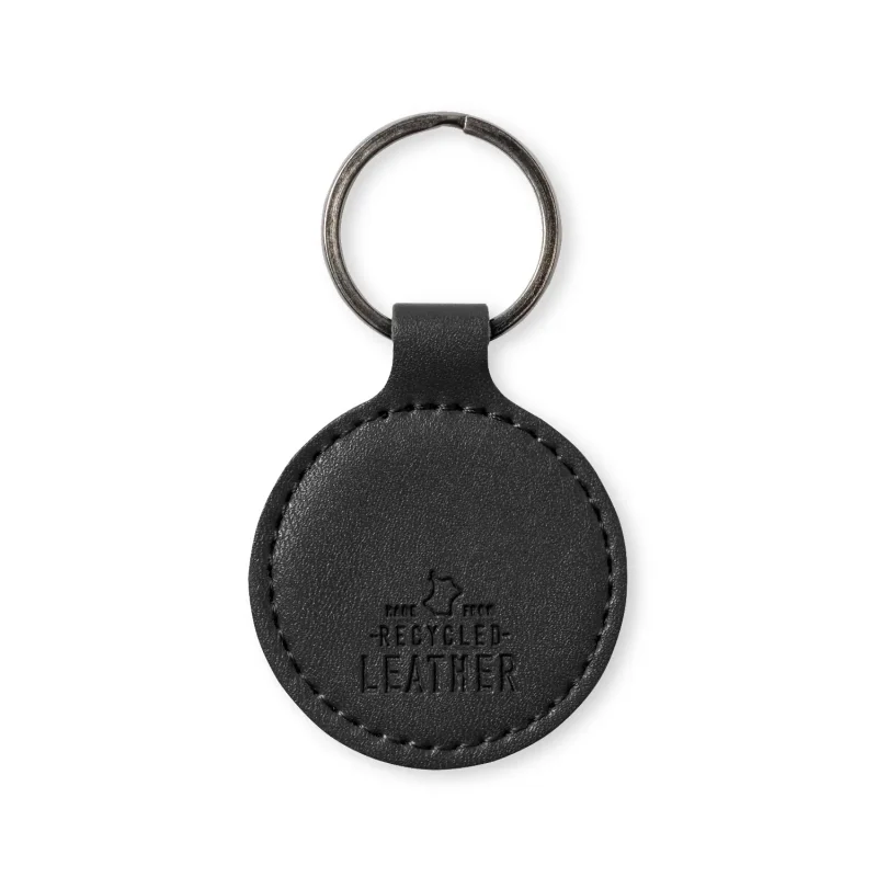 llavero cuero personalizado redondo negro