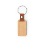 Llavero de Madera y Cuero Rectangular