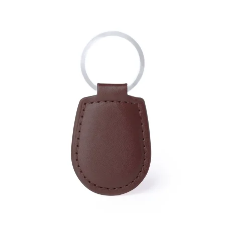 llavero personalizado cuero marron