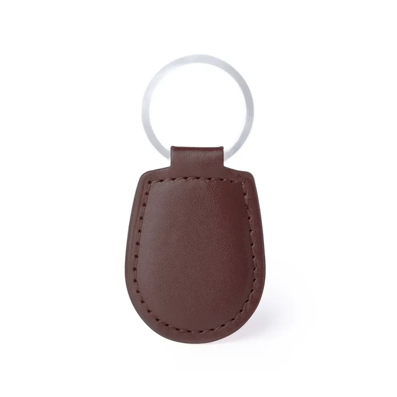 llavero personalizado cuero marron