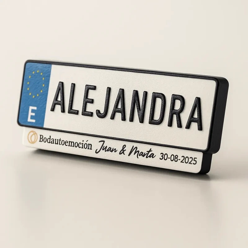 marcasitio matricula iman letras relieve