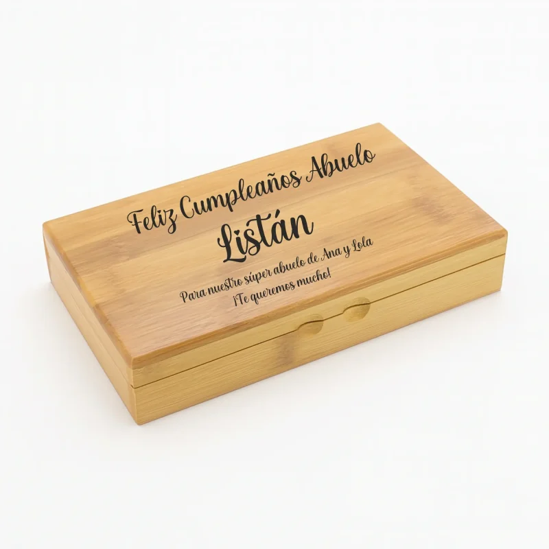 domino personalizado con caja madera