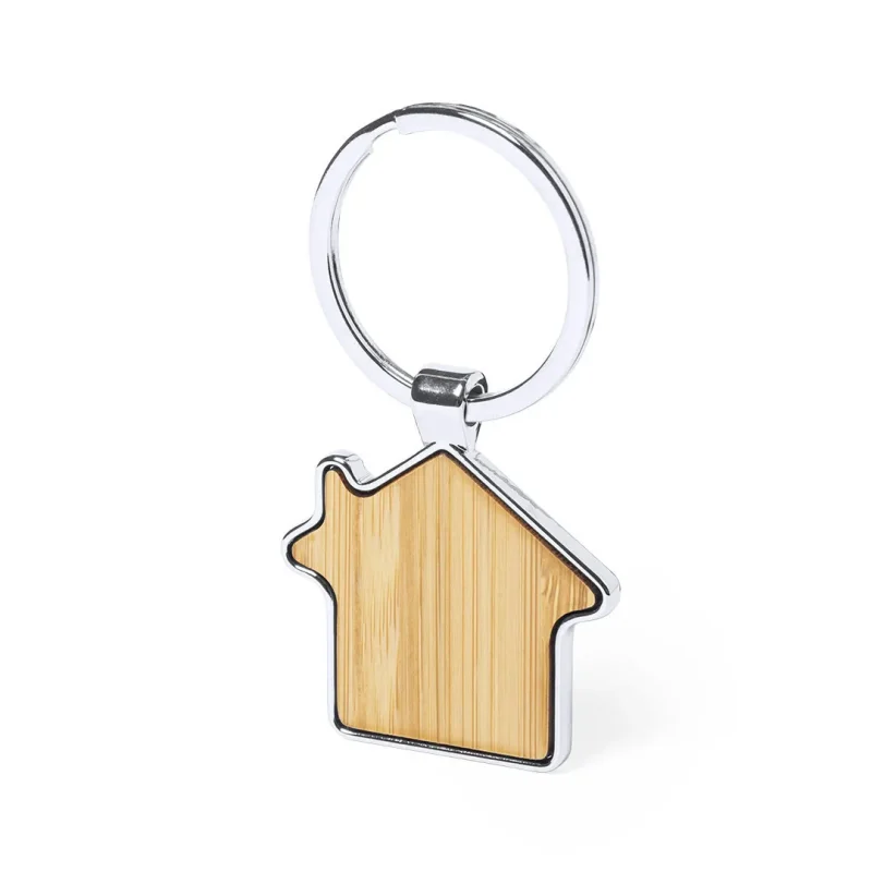 llavero casa madera metal inmobiliarias perfil