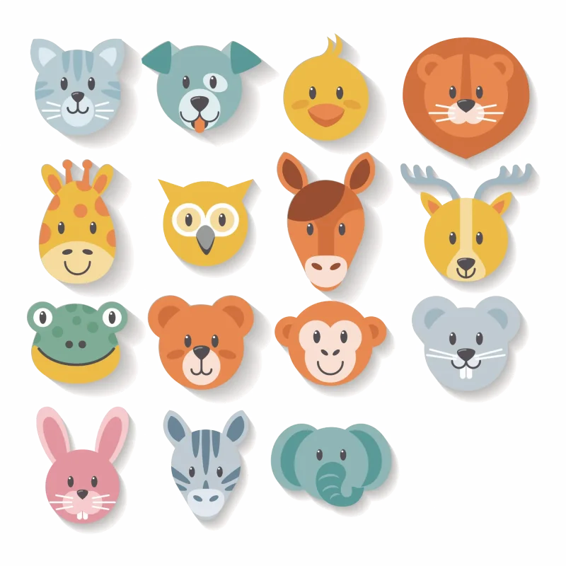 pegatinas material escolar animales 1