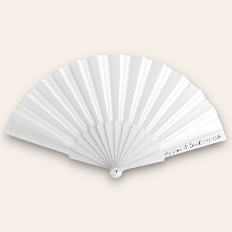 abanico personalizado blanco tela