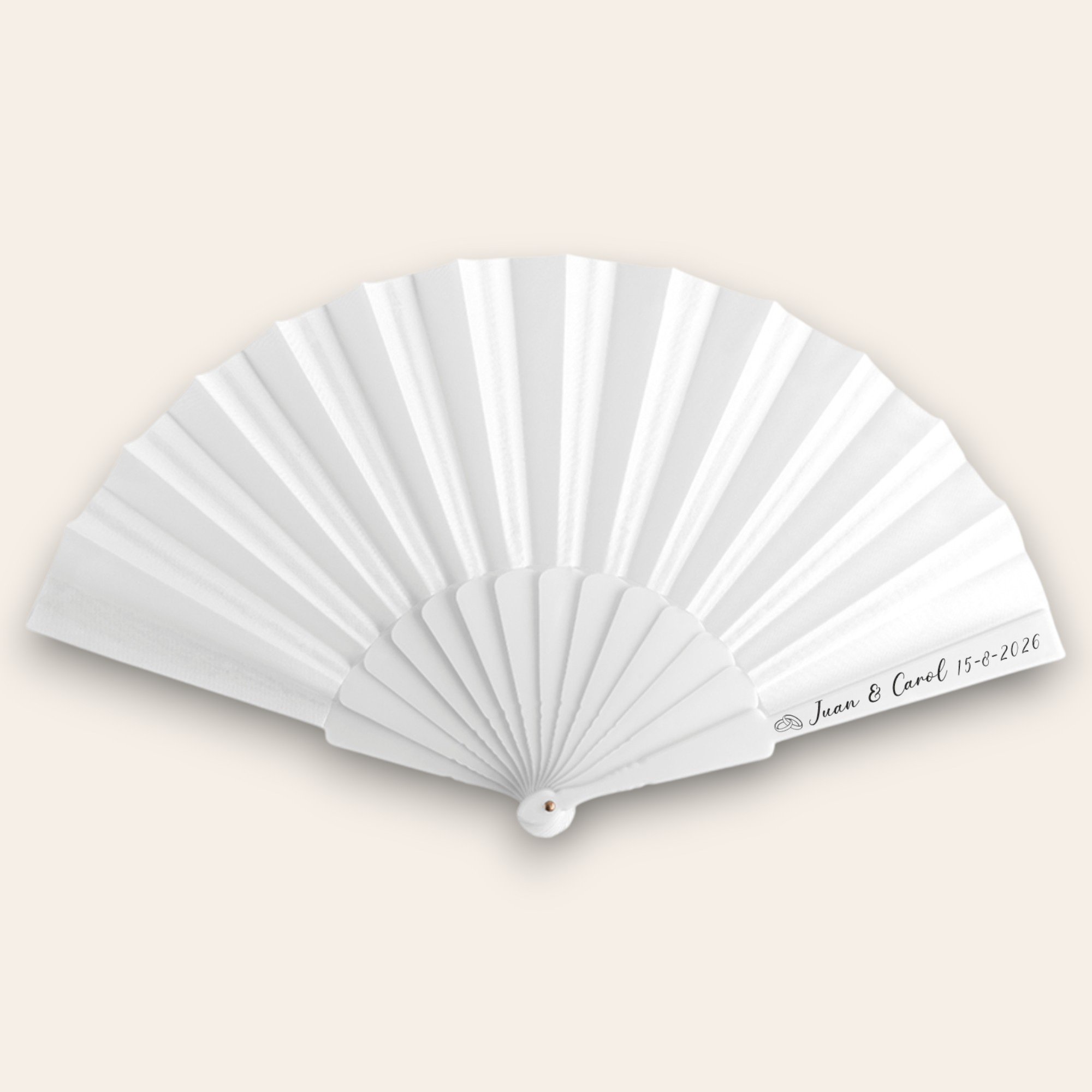 abanico personalizado blanco tela