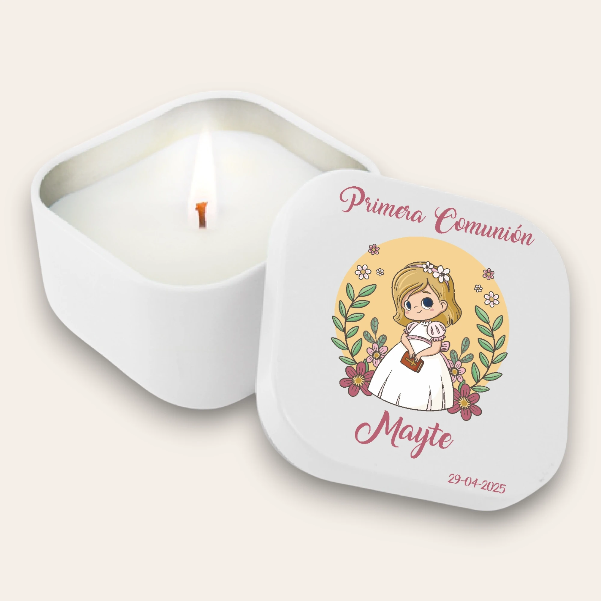 velas aromaticas personalizadas comunion nina