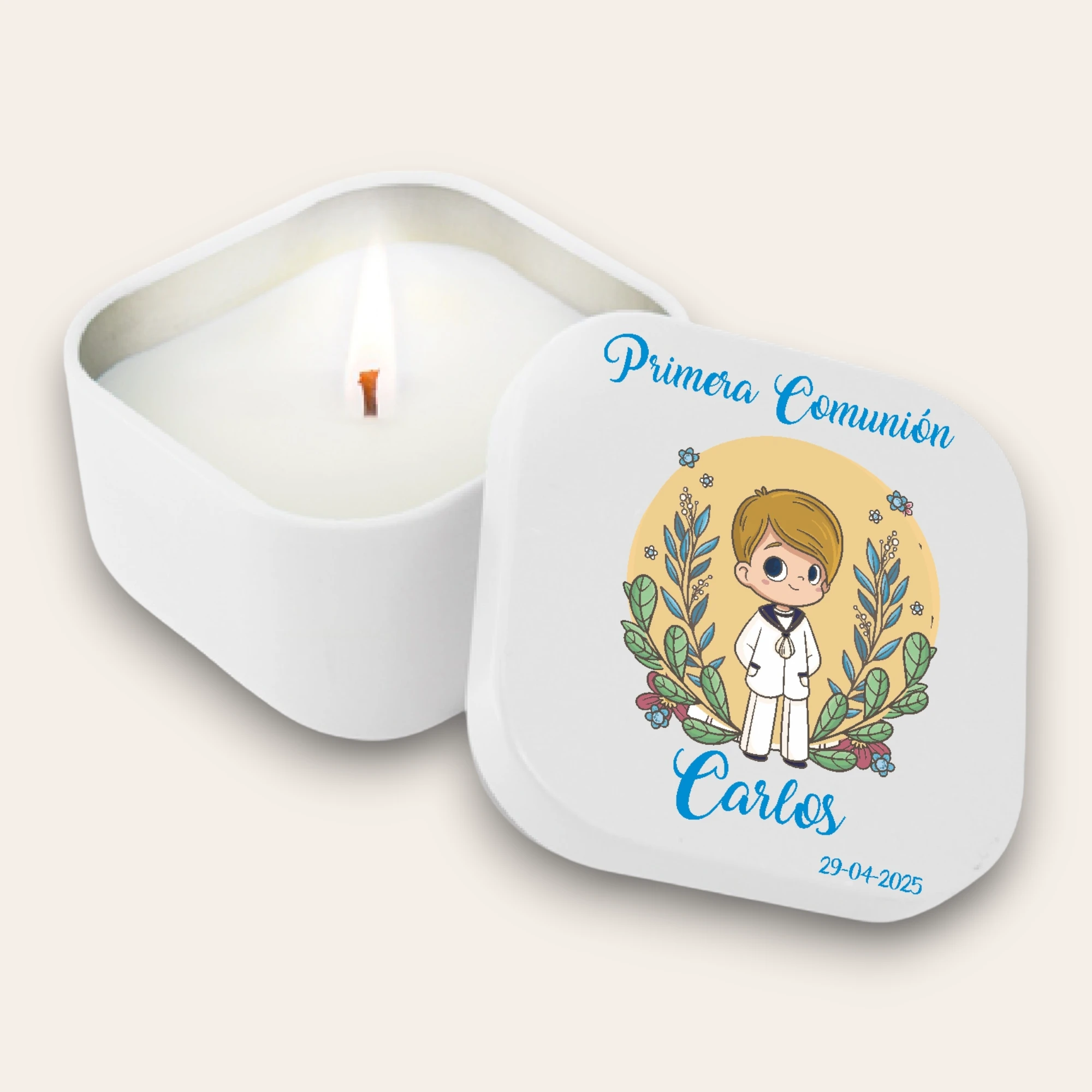 velas aromaticas personalizadas comunion nino
