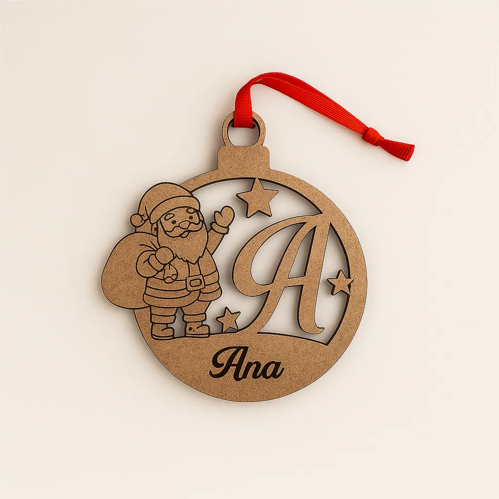 bola navidad papa noel inicial y nombre natural 2