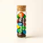 Bote de Cristal personalizado con M&M´s para Bodas