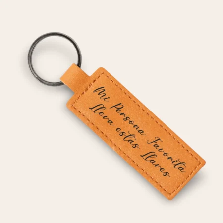 llavero rectangular personalizado cuero