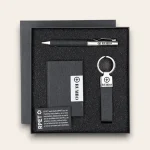 Set ejecutivo personalizado bolígrafo, llavero y tarjetero