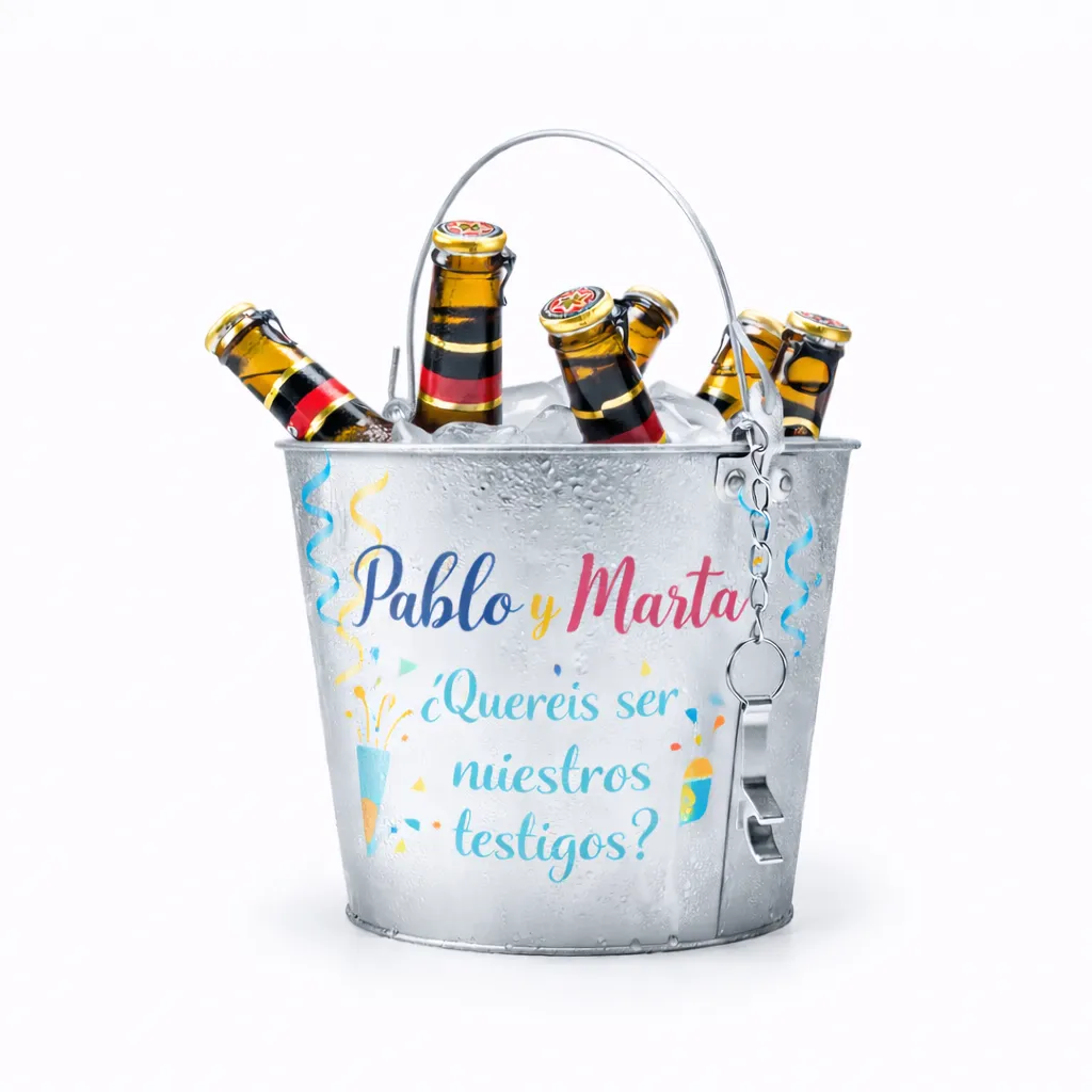 cubo metalico personalizado testigos metal