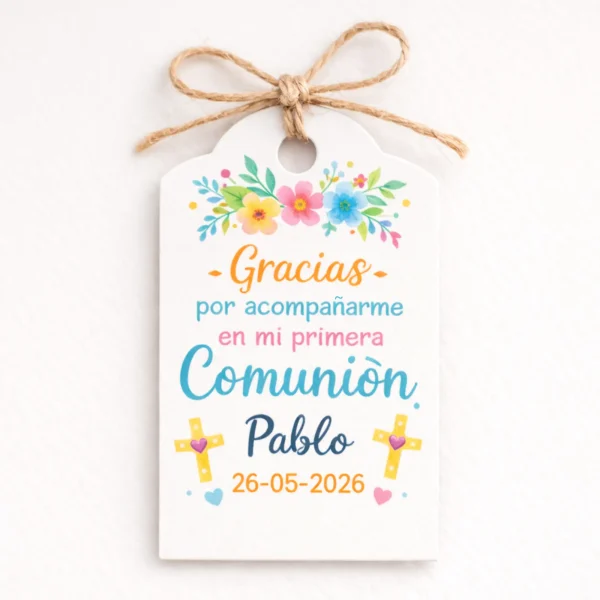 tarjeta regalo todo color cuerda