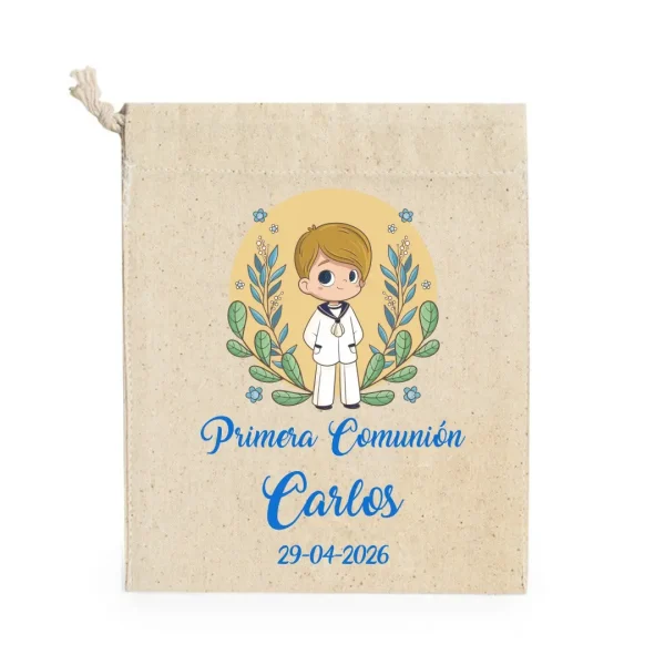 3 en raya personalizado comunion con saco nino