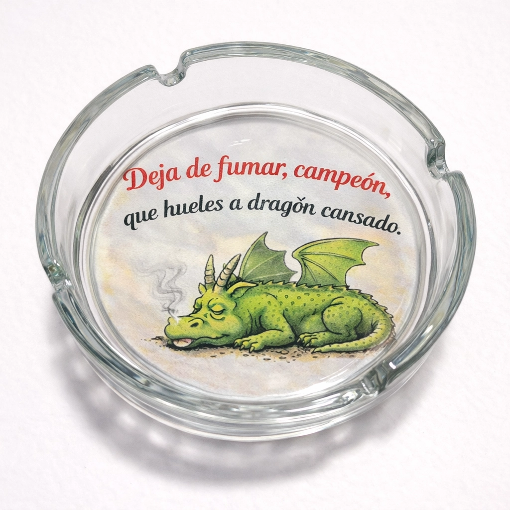 cenicero cristal personalizado dragon