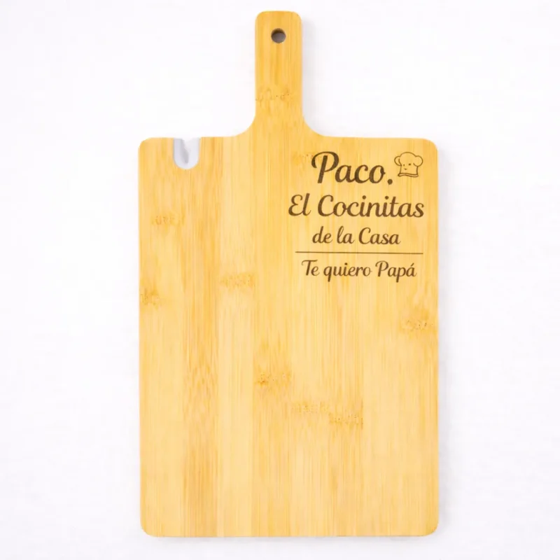 tabla madera cocina personalizada bambu 2