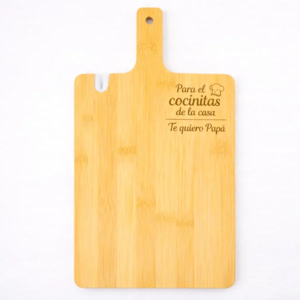 tabla madera cocina personalizada bambu