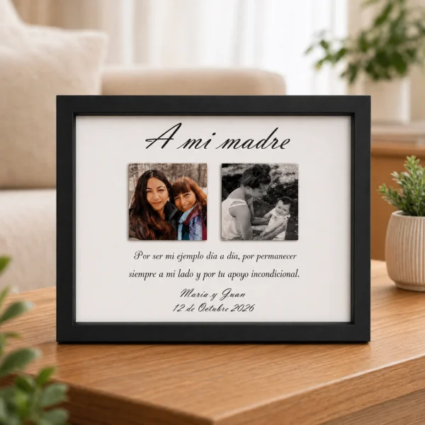 cuadro personalizado dia de la madre 30x20 negro