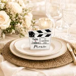 Marcasitios Claqueta Cine para boda personalizada