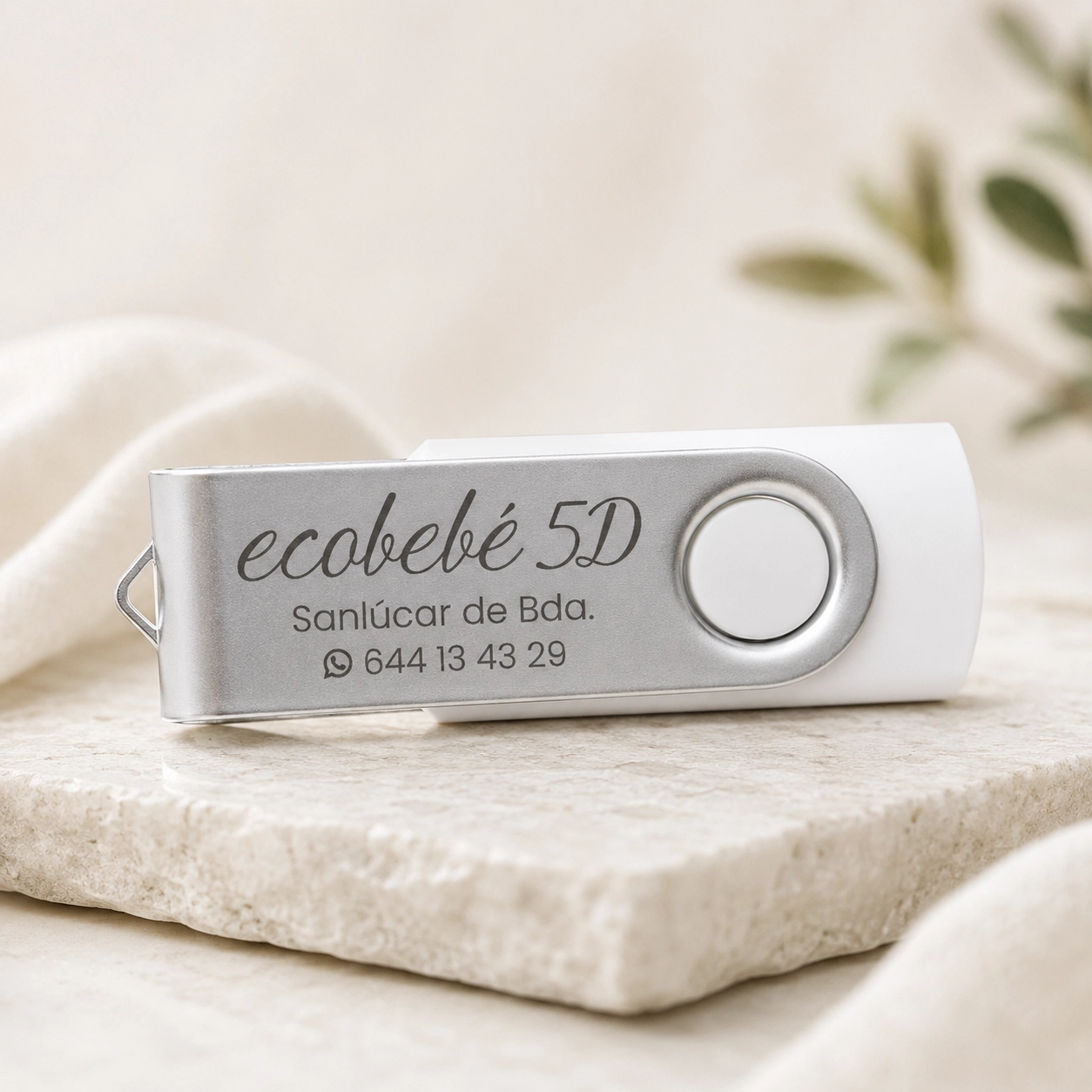 memoria usb personalizada blanca