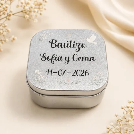 vela bautizo personalizada plata