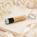 Llavero Linterna Madera Personalizado Comunión