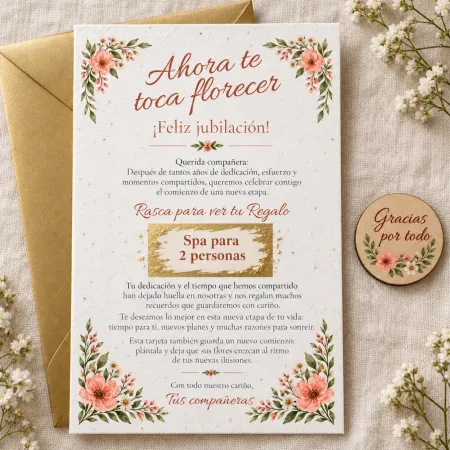 tarjeta regalo jubilacion con rasca