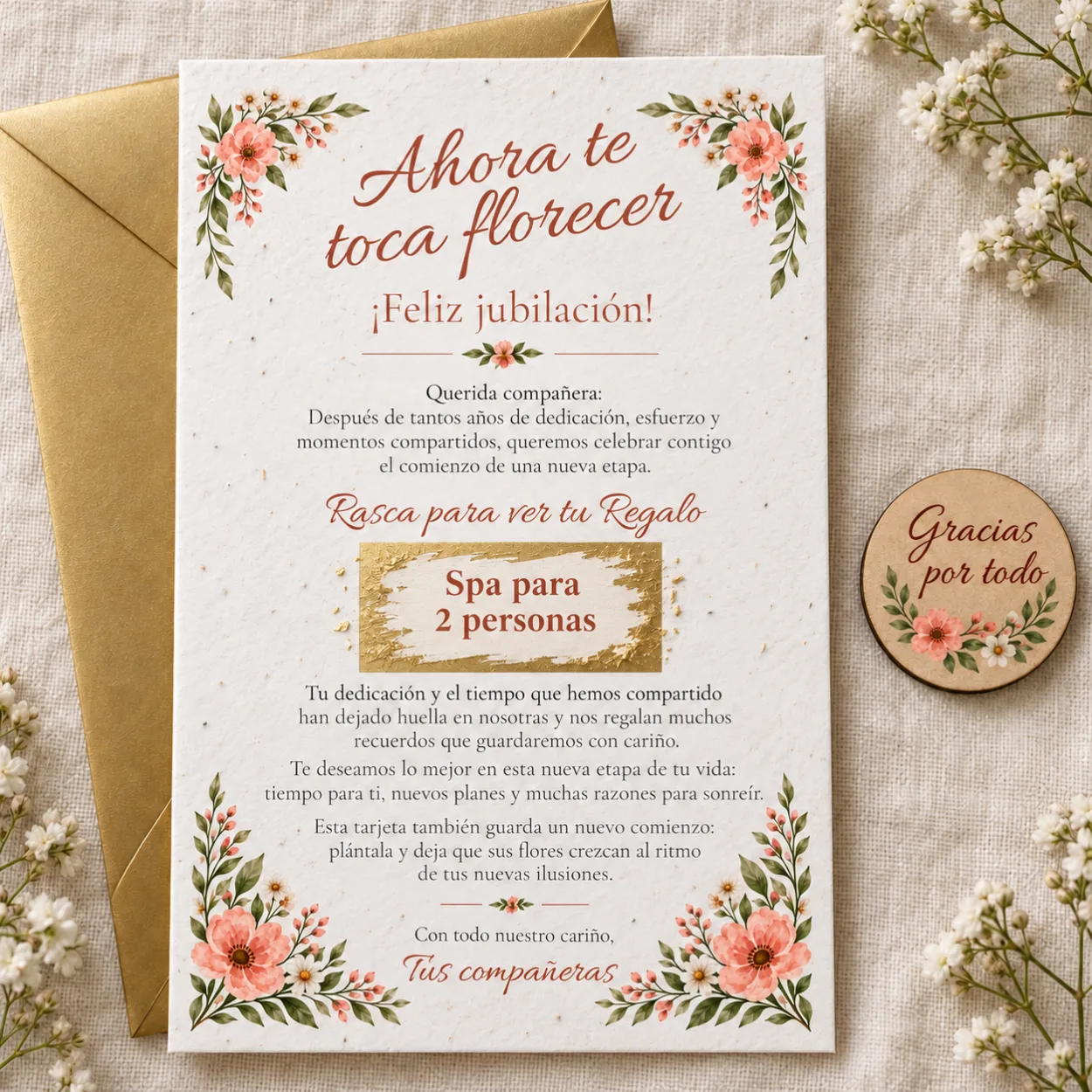 tarjeta regalo jubilacion con rasca