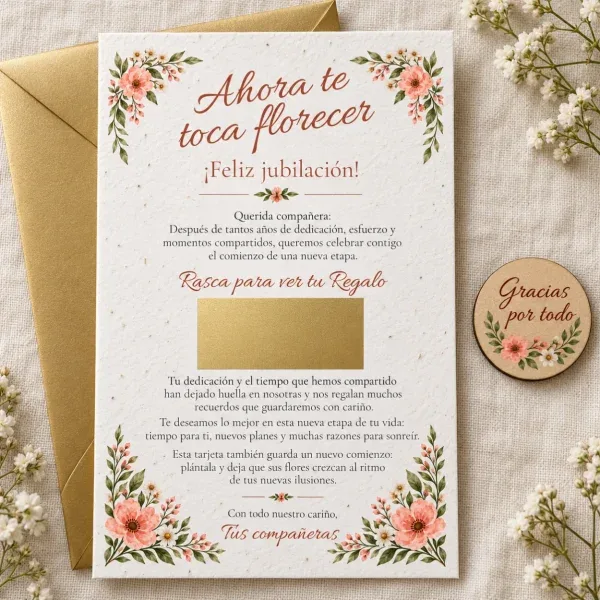 tarjeta regalo jubilacion rasca