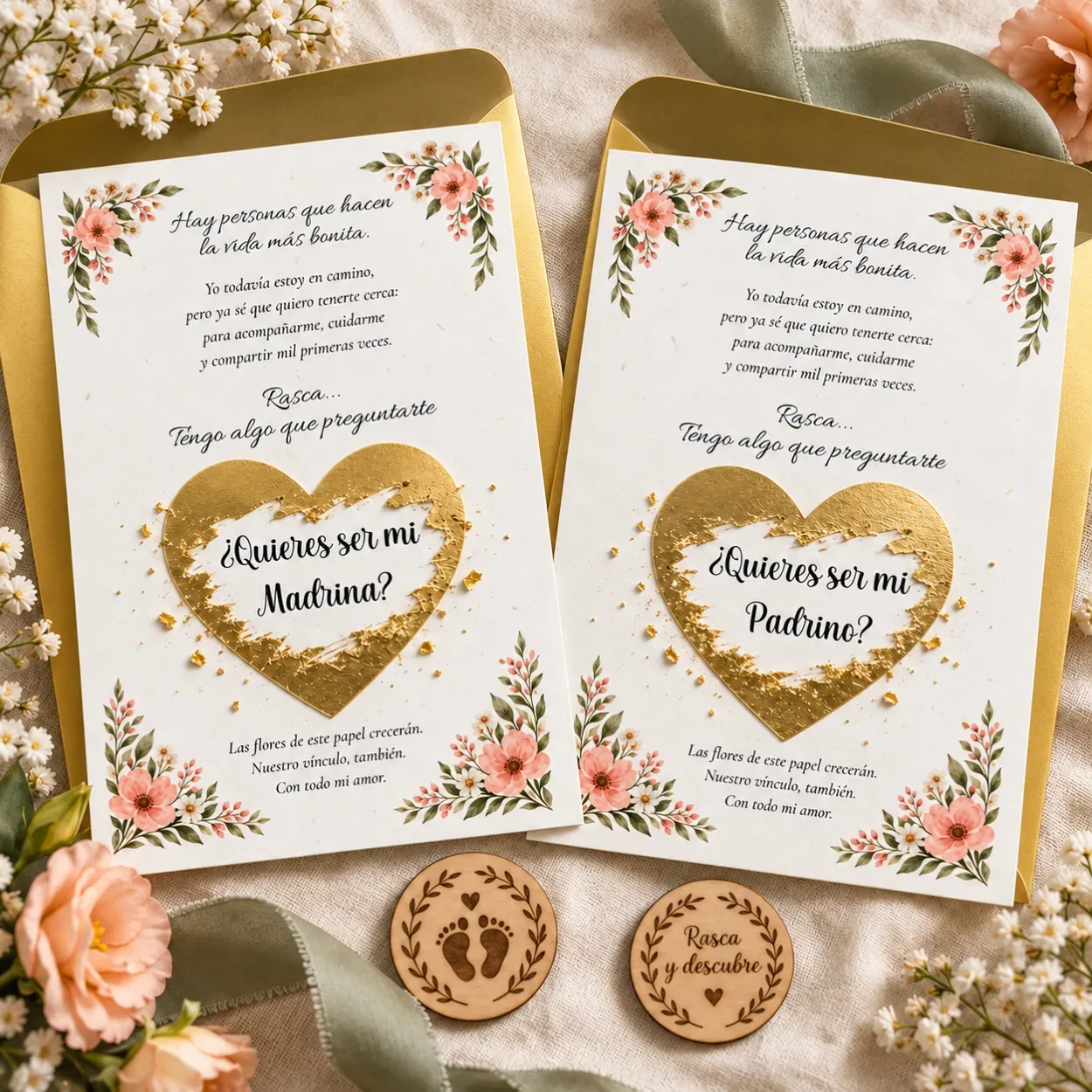 tarjetas rasca quieres ser mi padrino madrina