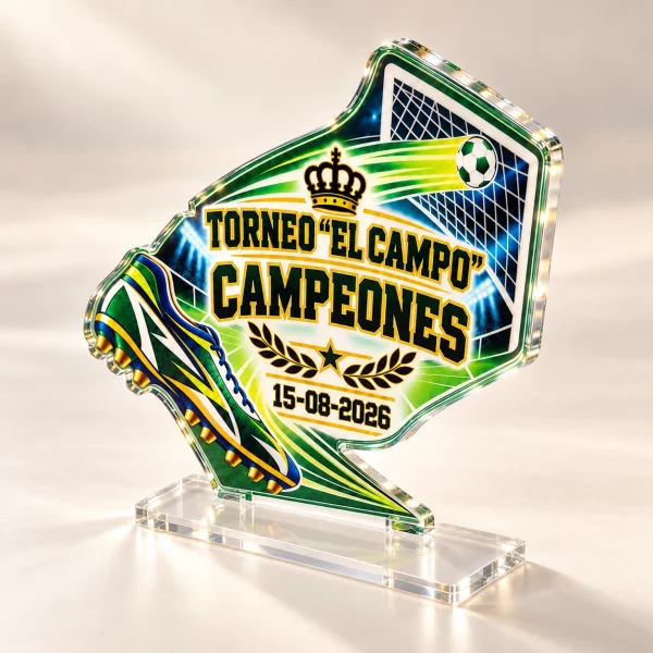 trofeo futbol personalizado metacrilato